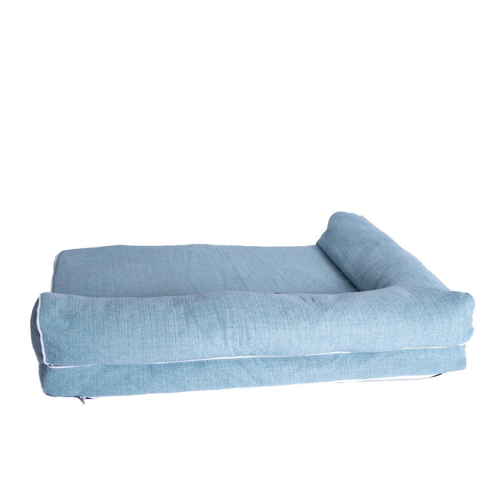 New Armarkat Model D08B Soothing Blue Medium Bolstered Pet Bed with Memory Foam. Picture 10