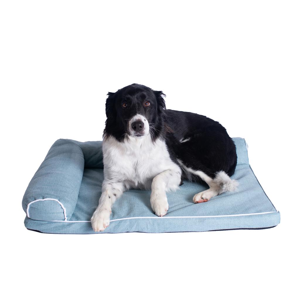 New Armarkat Model D08B Soothing Blue Medium Bolstered Pet Bed with Memory Foam. Picture 11