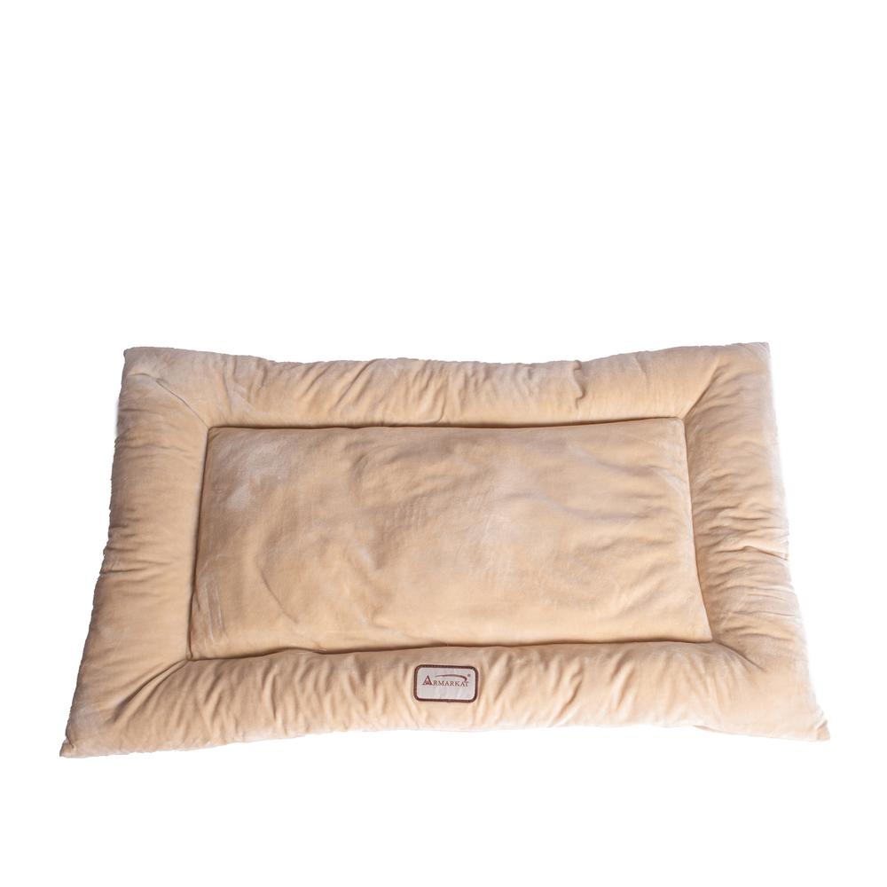 Armarkat Model M01CMH-L Large Pet Bed Mat with Poly Fill Cushion in Beige. Picture 1