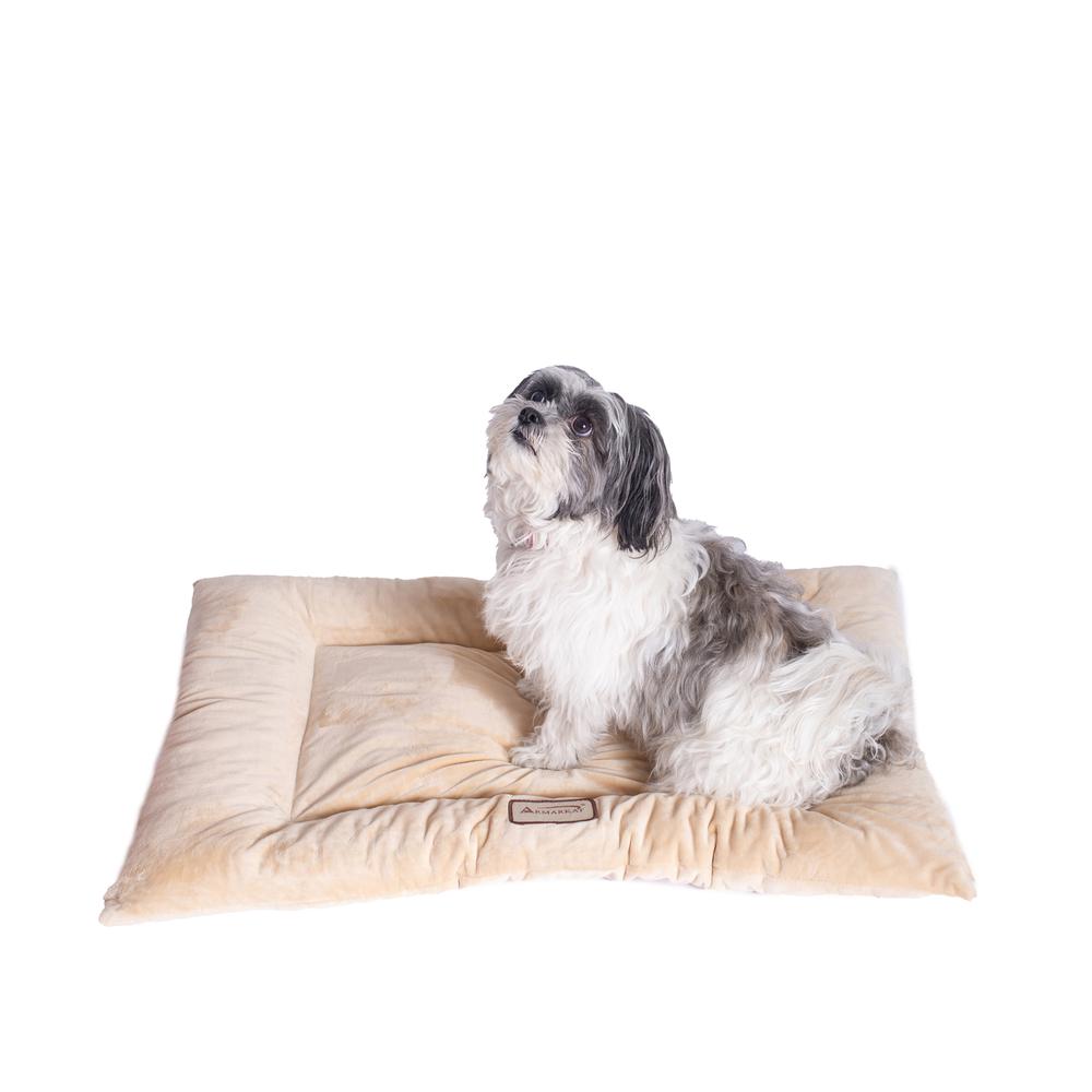 Armarkat Model M01CMH-M Medium Pet Bed Mat with Poly Fill Cushion in Beige. Picture 1
