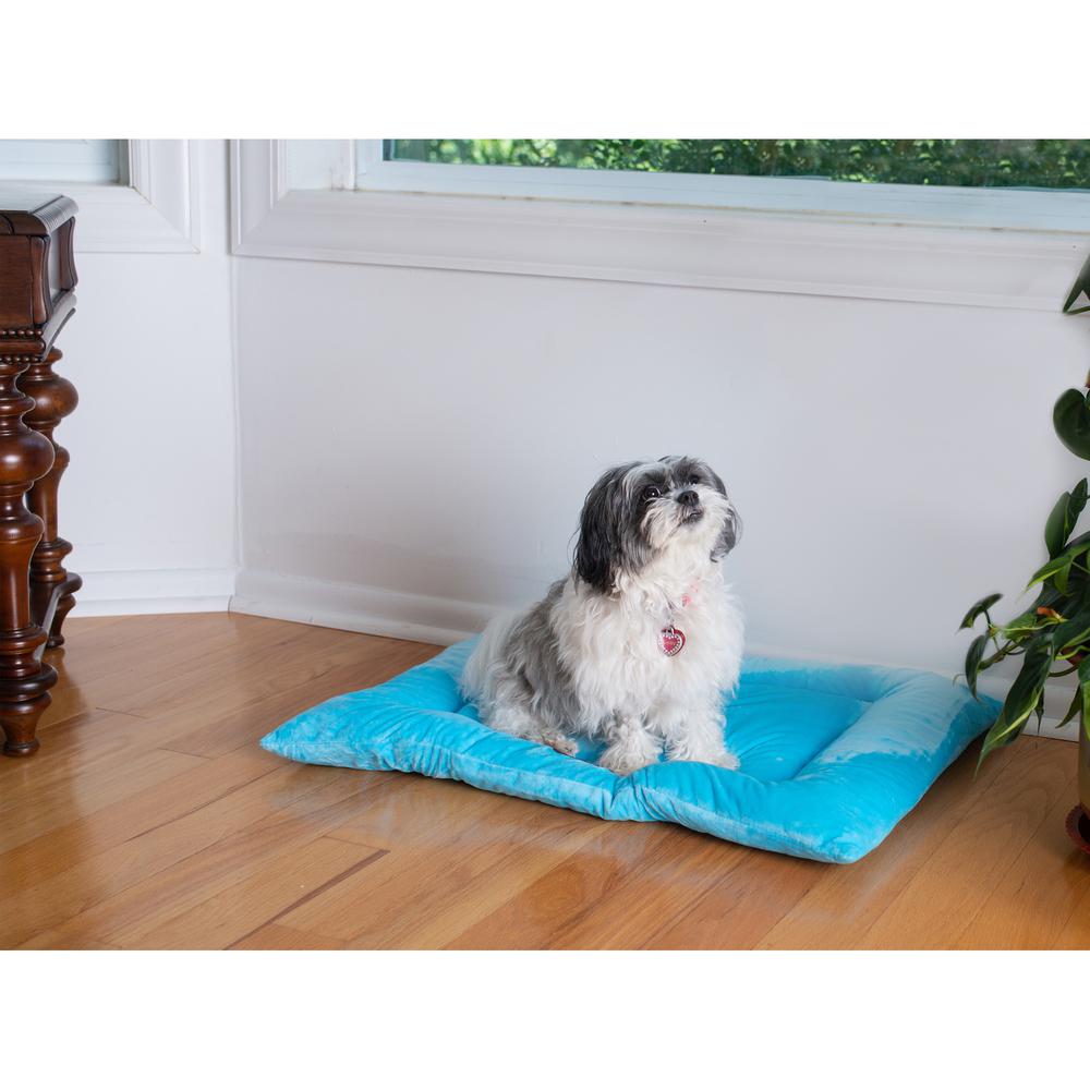 Armarkat Model M01CTL-M Medium Pet Bed Mat with Poly Fill Cushion in Sky Blue. Picture 5