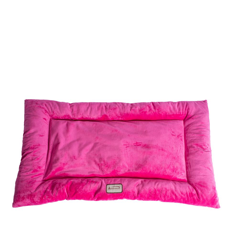 Armarkat Model M01CZH-M Medium Pet Bed Mat with Poly Fill Cushion in Vibrant Pink. Picture 1
