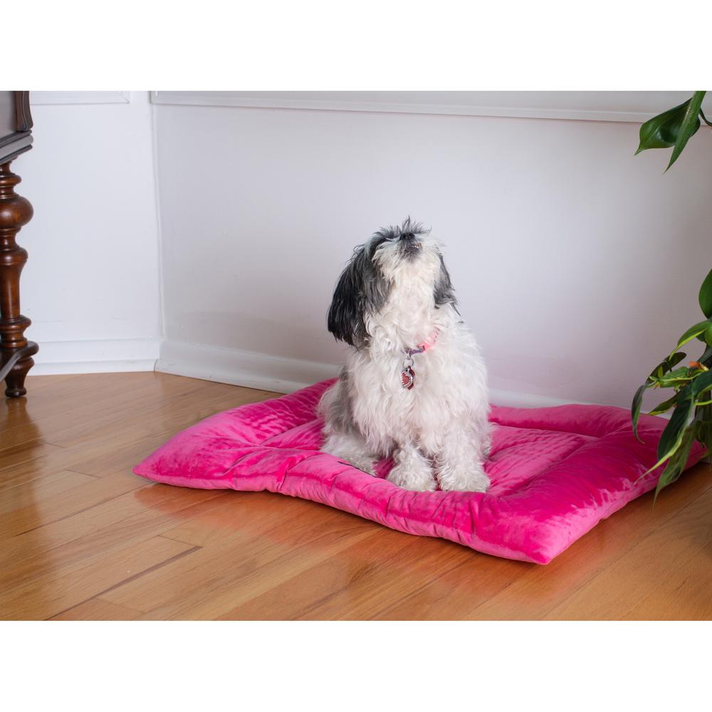 Armarkat Model M01CZH-M Medium Pet Bed Mat with Poly Fill Cushion in Vibrant Pink. Picture 5