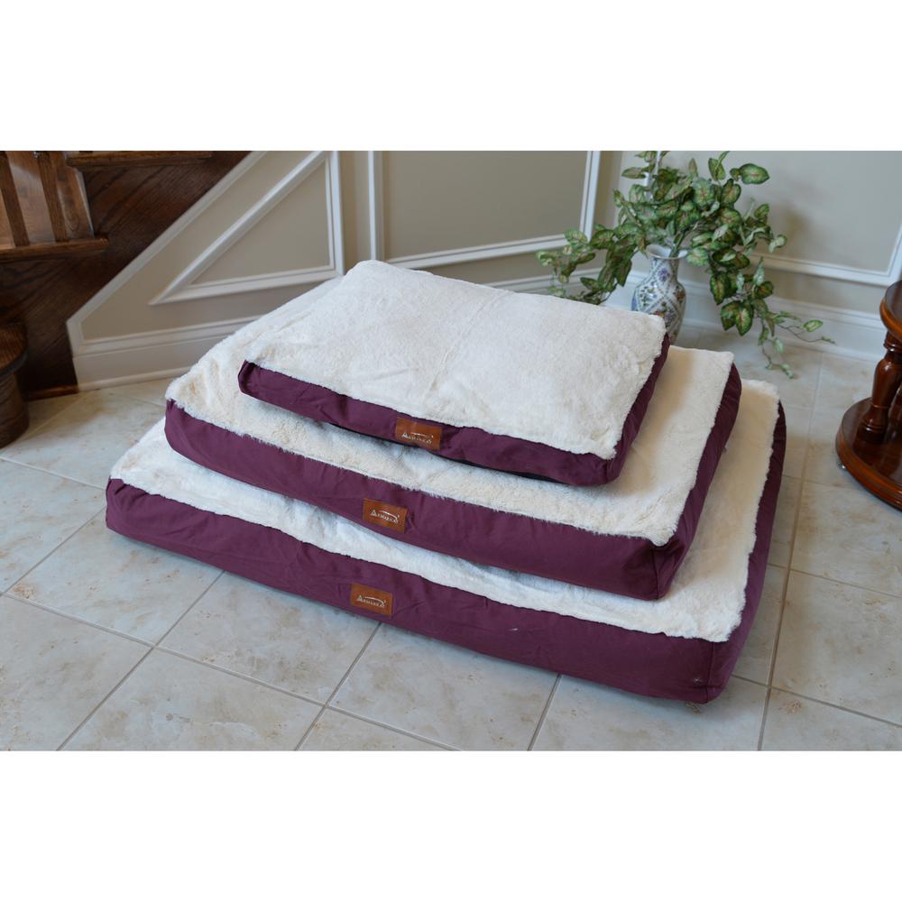 Armarkat Model M02HJH/MB-L Large Pet Bed Mat with Poly Fill Cushion in Ivory & Burgundy. Picture 2