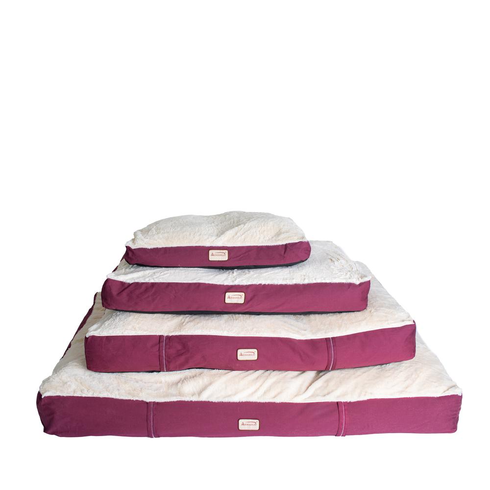 Armarkat Model M02HJH/MB-L Large Pet Bed Mat with Poly Fill Cushion in Ivory & Burgundy. Picture 3
