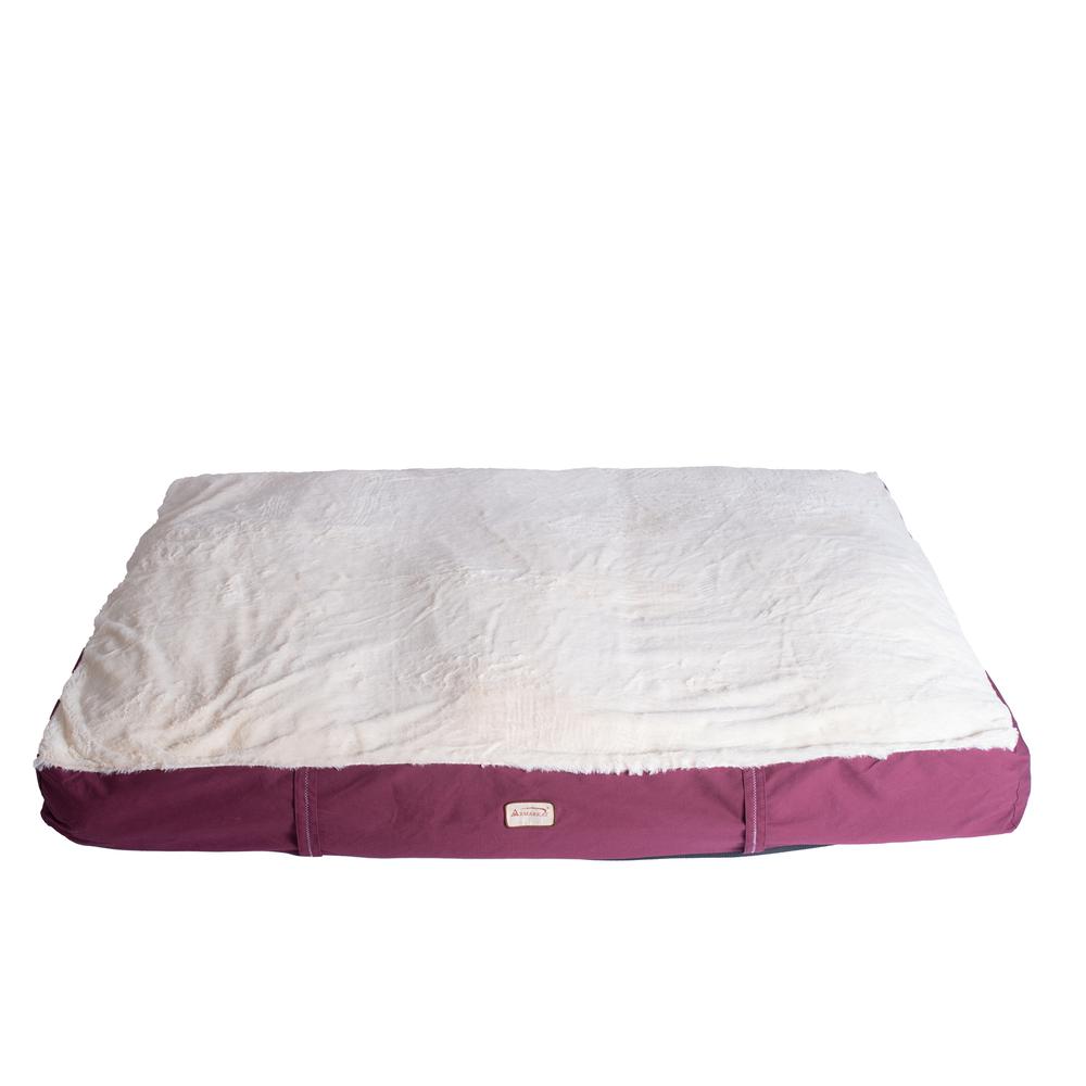 Armarkat Model M02HJH/MB-M Medium Pet Bed Mat with Poly Fill Cushion in Burgundy & Ivory. Picture 1