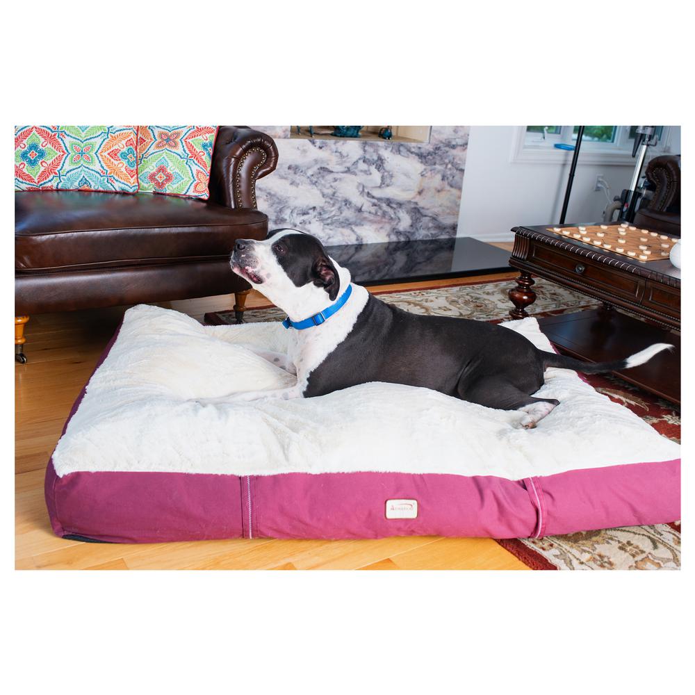 Armarkat Model M02HJH/MB-X Extra Large Pet Bed Mat with Poly Fill Cushion in Burgundy & Ivory. Picture 8