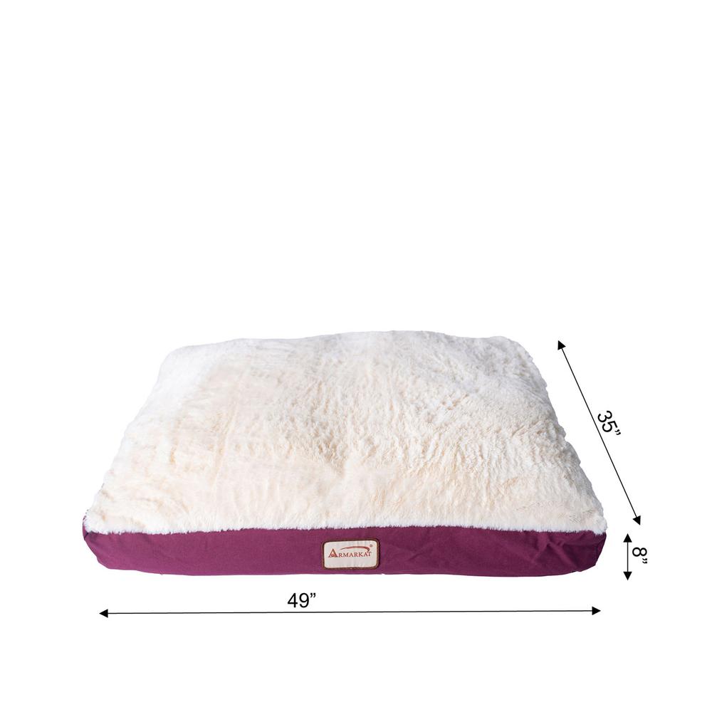 Armarkat Model M02HJH/MB-X Extra Large Pet Bed Mat with Poly Fill Cushion in Burgundy & Ivory. Picture 9