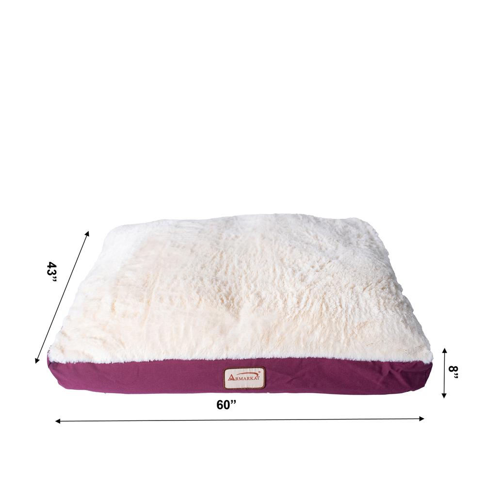 Armarkat Model M02HJH/MB-X Extra Large Pet Bed Mat with Poly Fill Cushion in Burgundy & Ivory. Picture 21