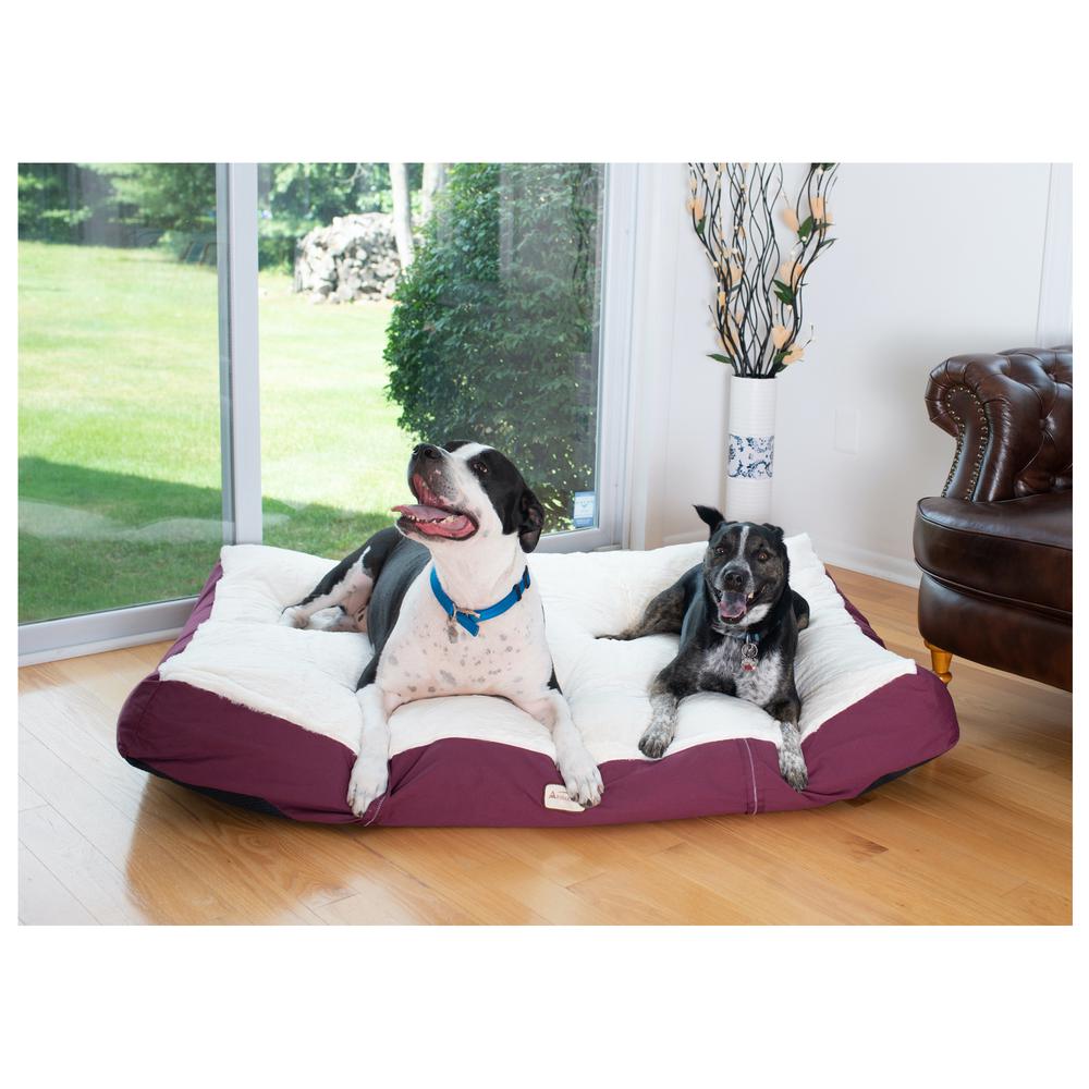 Armarkat Model M02HJH/MB-X Extra Large Pet Bed Mat with Poly Fill Cushion in Burgundy & Ivory. Picture 22