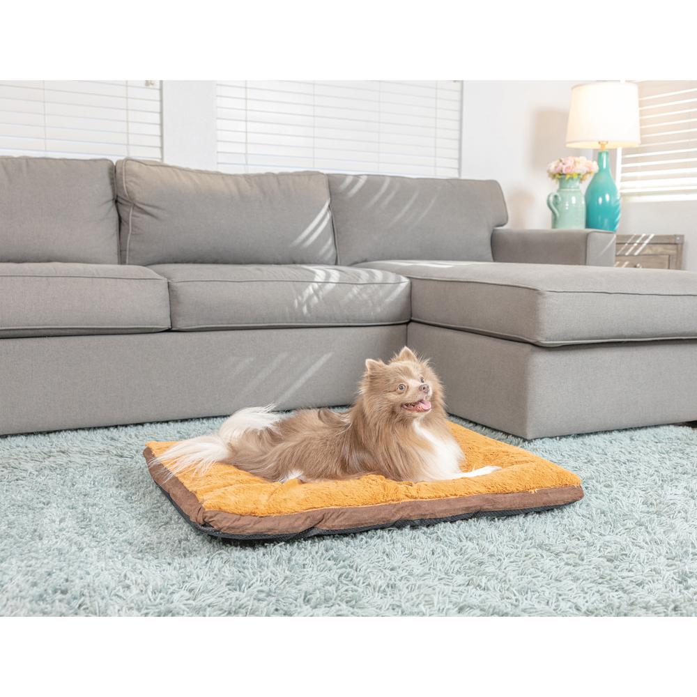 Armarkat Model M05HKF/ZS-M Medium Pet Bed Mat with Poly Fill Cushion in Mocha & Earth Brown. Picture 4