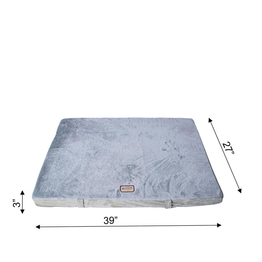 Armarkat Model M06HHL/HS-L Large Memory Foam Orthopedic Pet Bed Mat in Gray & Sage Green. Picture 7