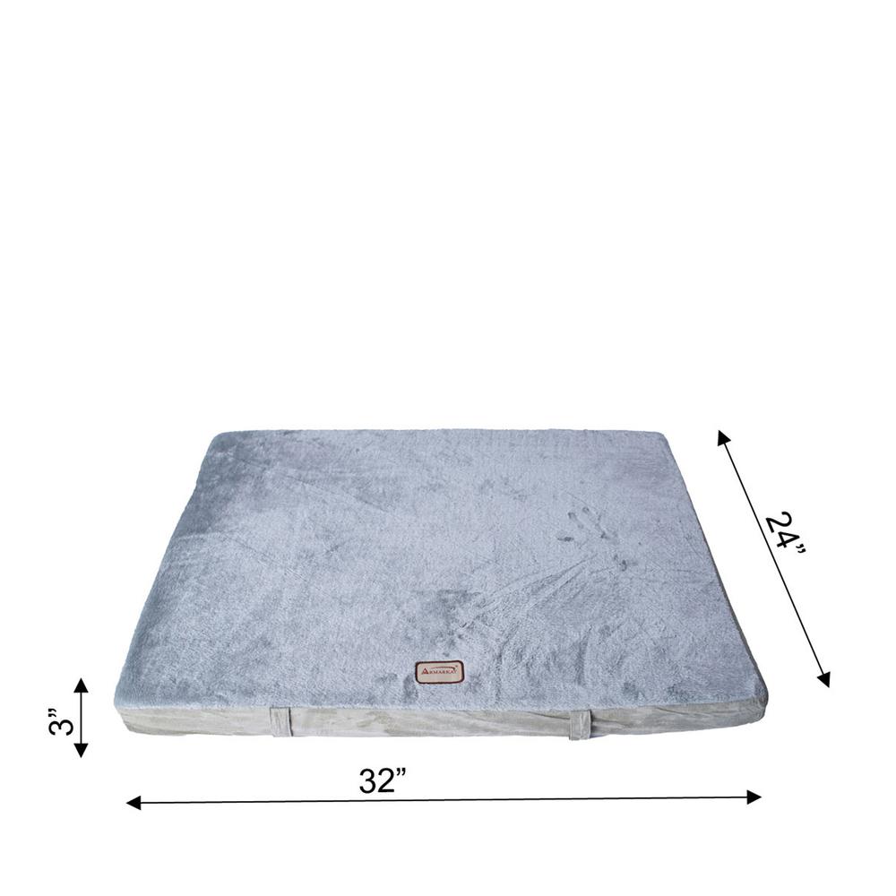 Armarkat Model M06HHL/HS-M Medium Memory Foam Orthopedic Pet Bed Mat in Sage Green & Gray. Picture 5