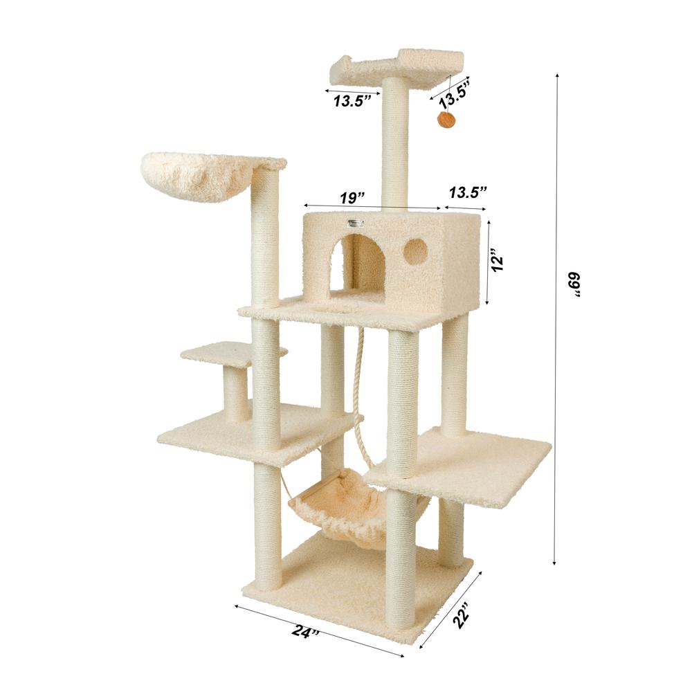 Armarkat Mult -Level Real Wood Cat Tree Hammock Bed, ClimbIng Center for Cats and Kittens A6901. Picture 3