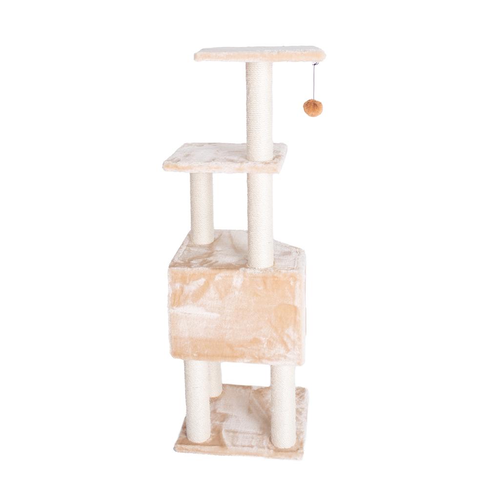 Armarkat 3 Levels Real Wood Cat Tower for Kittens Play 48 Height Beige A4801. Picture 10
