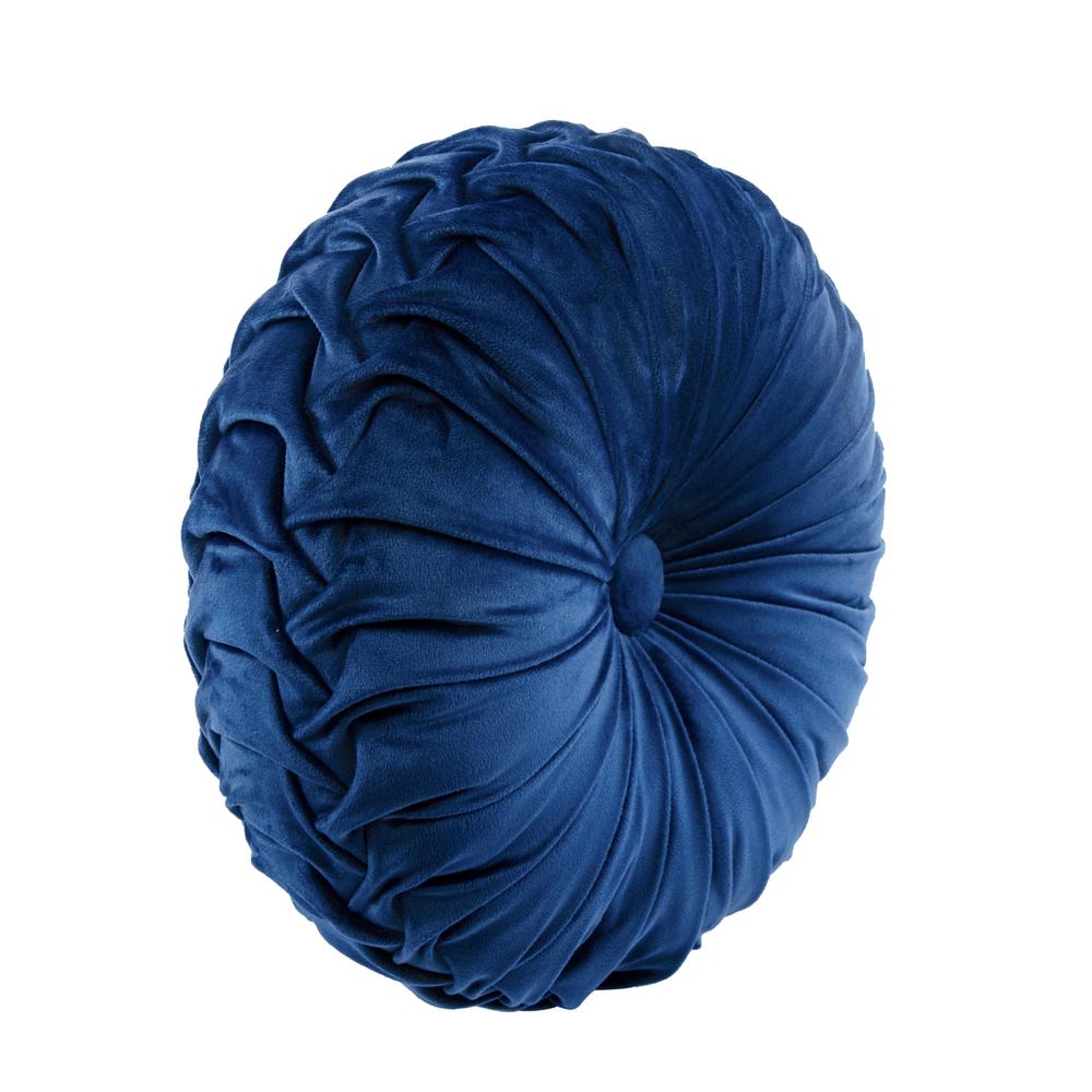 lush decor round pleated soft velvet decorative pillow