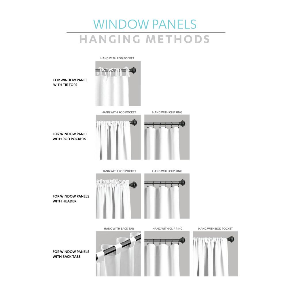 Linen Button Window Curtain Panels Single Blue/White 40X63. Picture 7