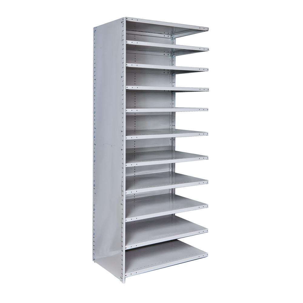 MedSafe Antimicrobial Hi-Tech Shelving 48"W x 24"D x 87"H 711 Light Gray 11 Adjustable Shelves Starter Unit Open Style with Sway Braces. Picture 2