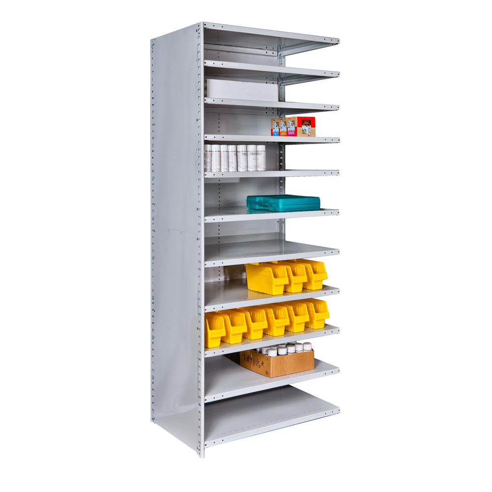 MedSafe Antimicrobial Hi-Tech Shelving 48"W x 24"D x 87"H 711 Light Gray 11 Adjustable Shelves Starter Unit Open Style with Sway Braces. Picture 4