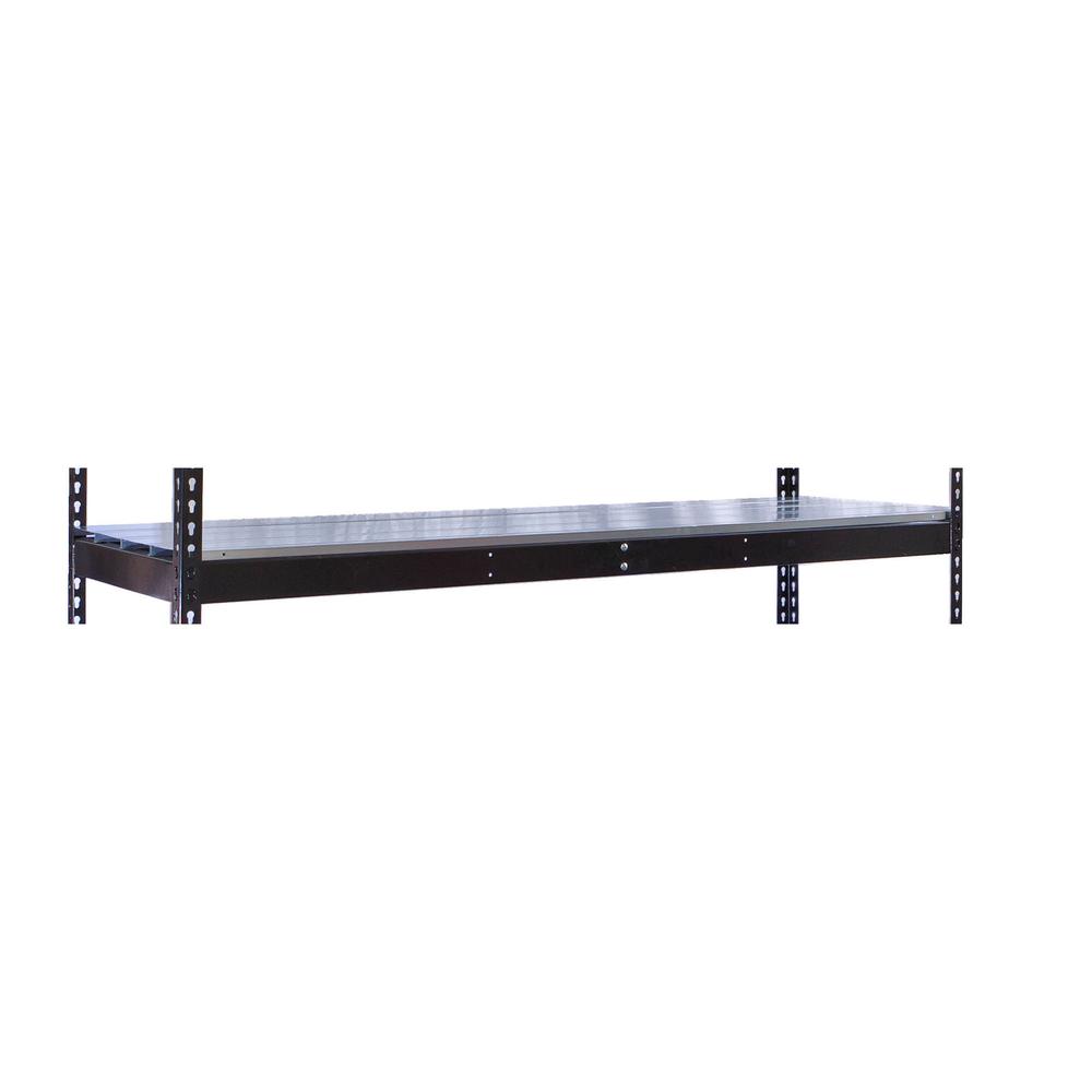Rivetwell, Double Rivet Boltless Shelving with Center Support 72"W x 18"D 708 Midnight Ebony 1 Level  Includes EZ Deck Decking. Picture 1