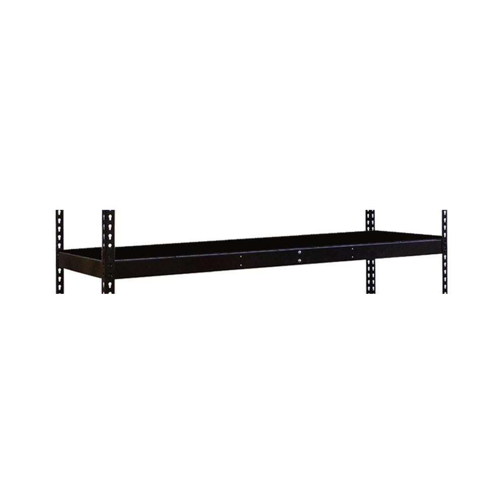 Rivetwell, Double Rivet Boltless Shelving with Center Support 72"W x 18"D 708 Midnight Ebony 1 Level  Decking Not Included. Picture 1
