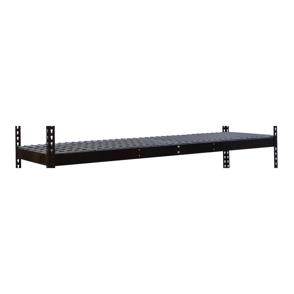Rivetwell, Double Rivet Boltless Shelving with Center Support 72"W x 18"D 708 Midnight Ebony 1 Level  Includes Wire Deck Decking. Picture 1
