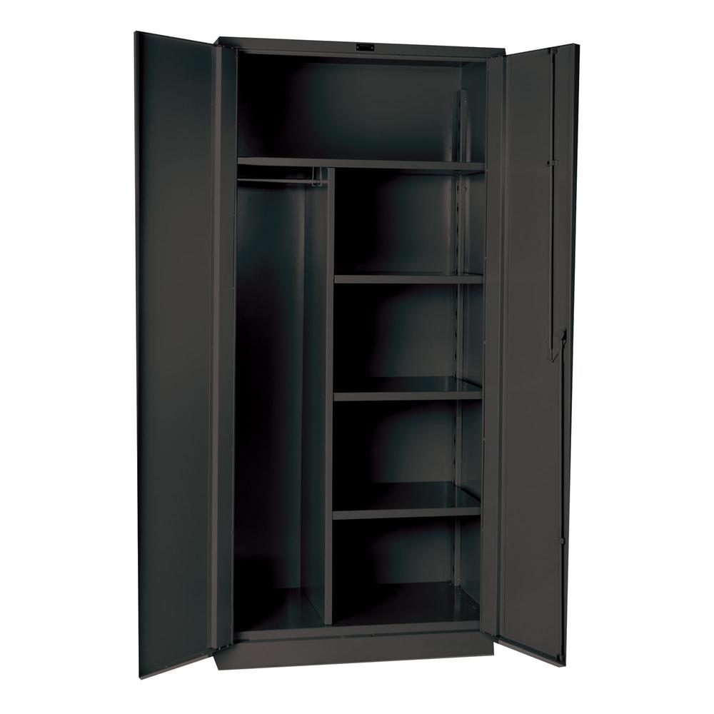 Hallowell DuraTough Combination Cabinet, Galvanite Series, Heavy-Duty, 36"W x 24"D x 78"H, 738 Charcoal, Single Tier, Double Door , 1-Wide, All-Welded. Picture 2