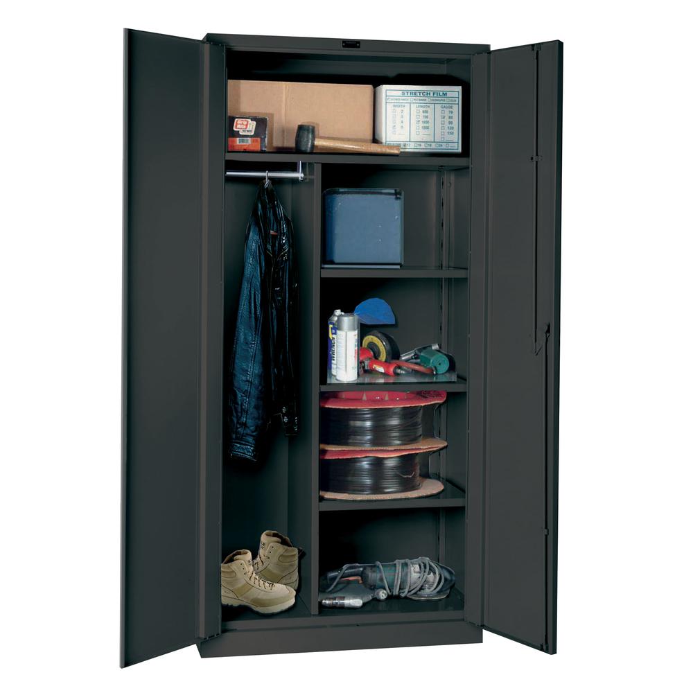 Hallowell DuraTough Combination Cabinet, Galvanite Series, Heavy-Duty, 36"W x 24"D x 78"H, 738 Charcoal, Single Tier, Double Door , 1-Wide, All-Welded. Picture 1
