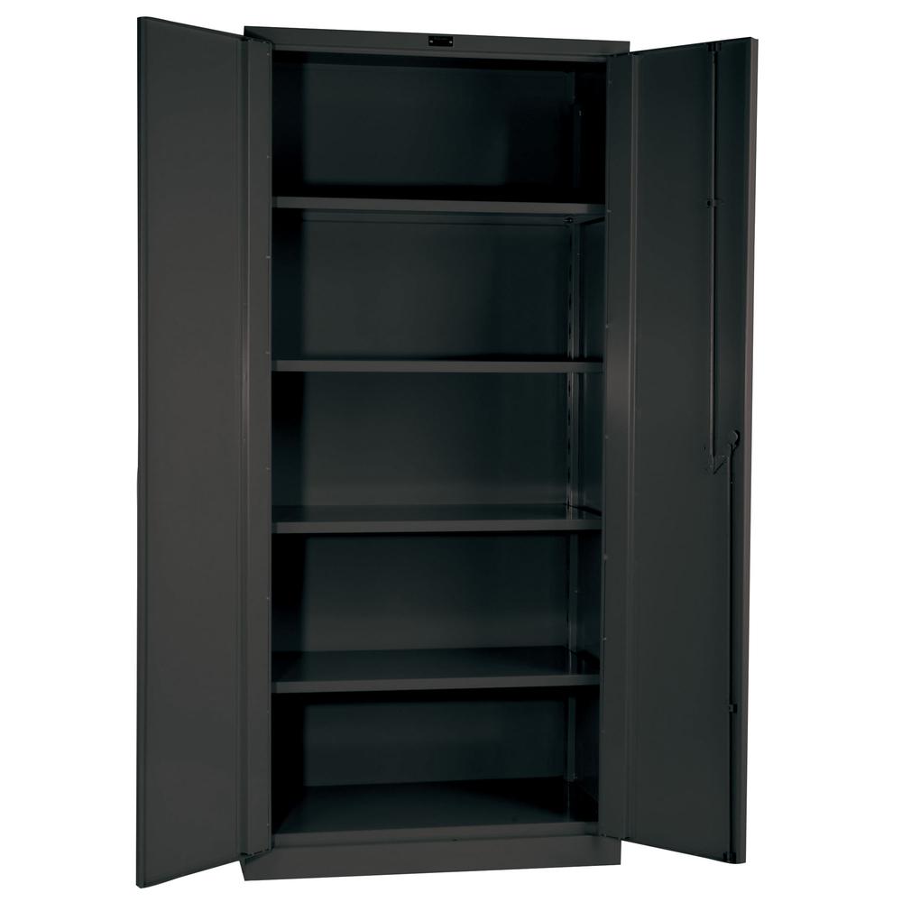 Hallowell DuraTough Storage Cabinet, Galvanite Series, Extra Heavy-Duty, 36"W x 24"D x 78"H, 738 Charcoal, Single Tier, Double Door , 1-Wide, All-Welded. Picture 1