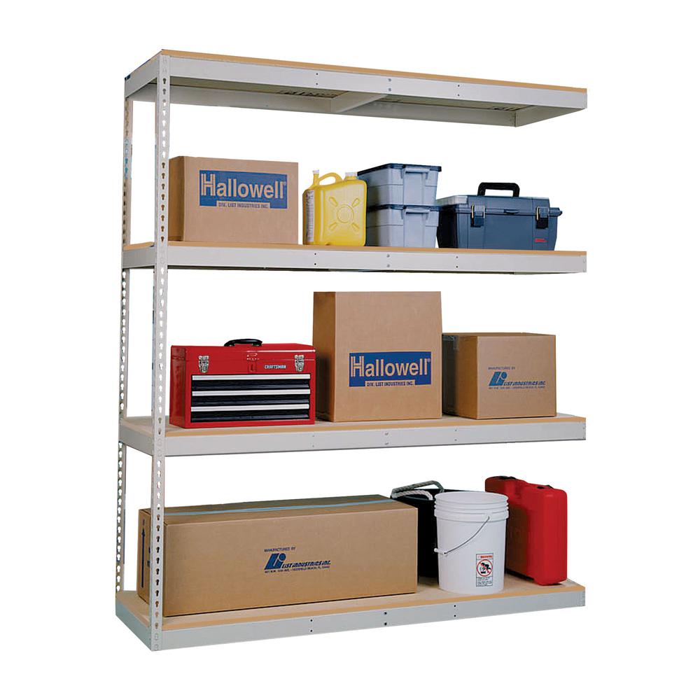 Rivetwell, Double Rivet Boltless Shelving 72"W x 30"D x 84"H  729 Tan 4 Levels Starter Unit Decking not included. Picture 2