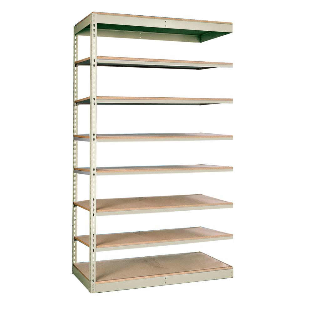 Rivetwell, Single Rivet Boltless Shelving 48"W x 24"D x 84"H  729 Tan 8 Levels Starter Unit Decking not included. Picture 2