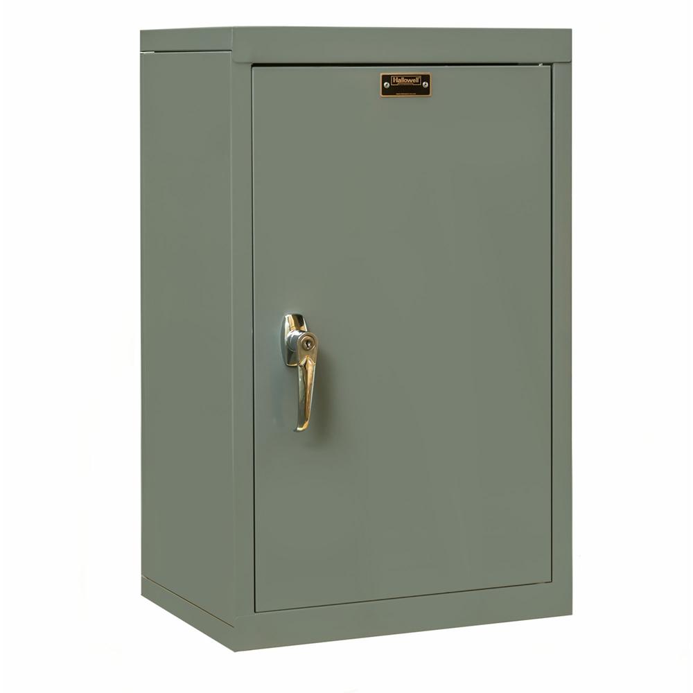 400 Series Wallmount Solid Storage Cabinet, 16"W x 12"D x 26"H, 725 Dark Gray, Single Tier, Solid Door, 1-Wide, Assembled. Picture 2