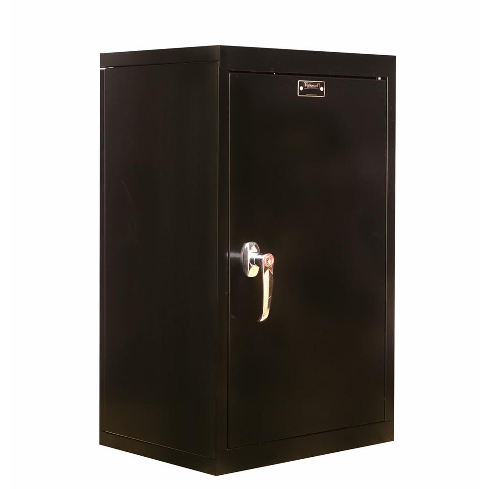 400 Series Wallmount Solid Storage Cabinet, 16"W x 12"D x 26"H, 708 Midnight Ebony, Single Tier, Solid Door, 1-Wide, Assembled. Picture 2