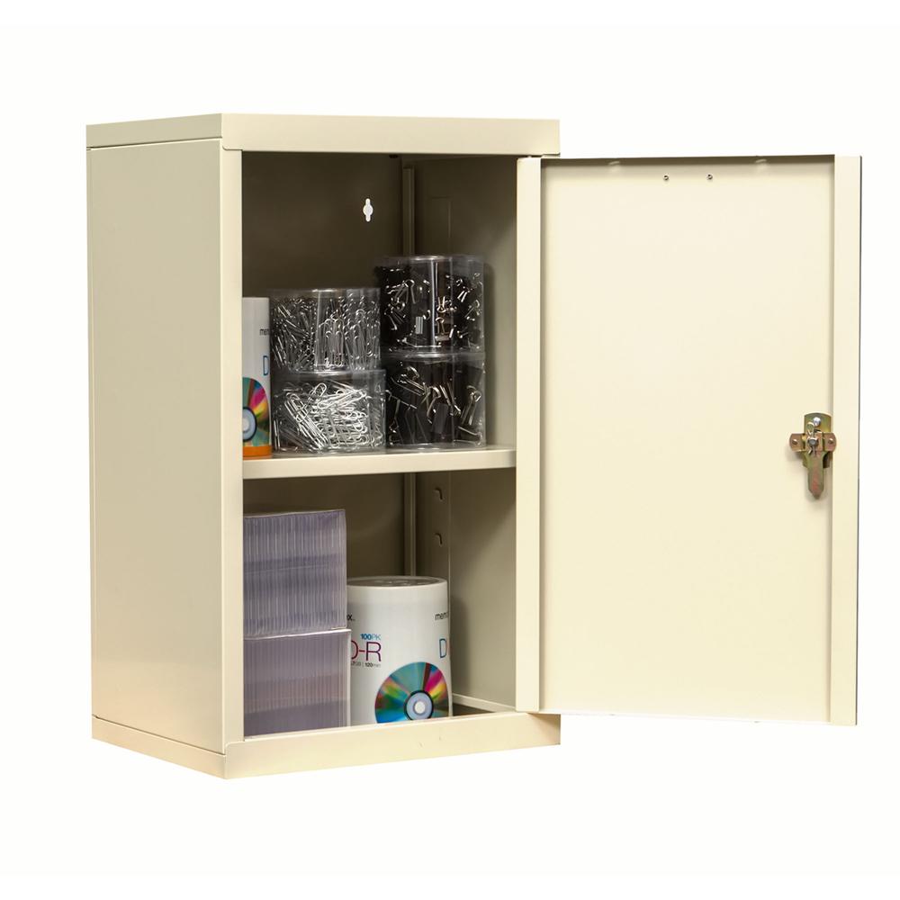 400 Series Wallmount Solid Storage Cabinet, 16"W x 12"D x 26"H, 729 Tan, Single Tier, Solid Door, 1-Wide, Assembled. Picture 1