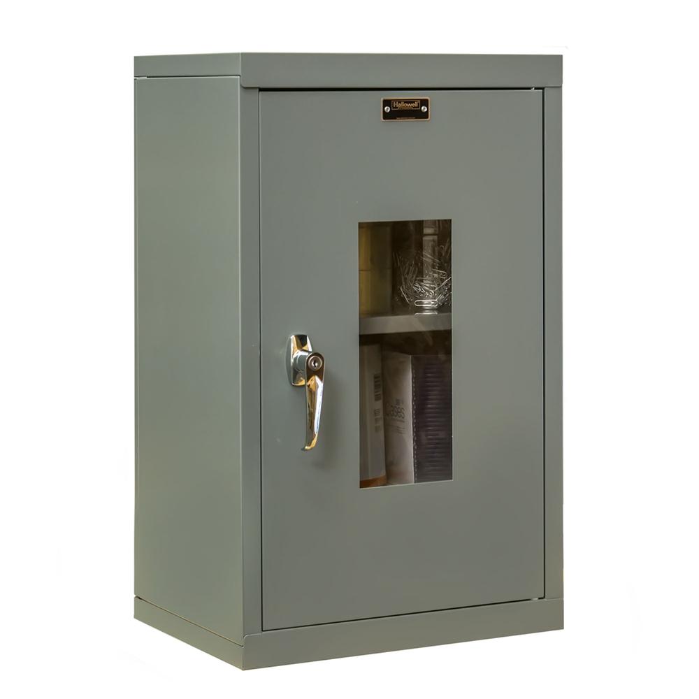 400 Series Wallmount SV Storage Cabinet, 16"W x 12"D x 26"H, 725 Dark Gray, Single Tier, Safety-View Door, 1-Wide, Assembled. Picture 2