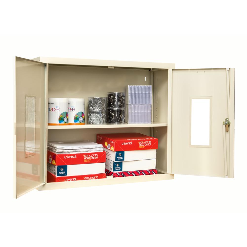 400 Series Wallmount SV Storage Cabinet, 36"W x 12"D x 30"H, 729 Tan, Single Tier, Double Safety-View Door, 1-Wide, Knock-down. Picture 1