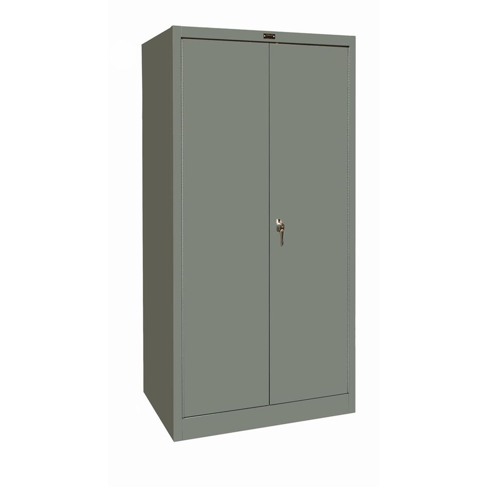 400 Series Stationary Solid Storage Cabinet, 36"W x 24"D x 72"H, 725 Dark Gray, Single Tier, Double Solid Door, 1-Wide, Knock-down. Picture 2