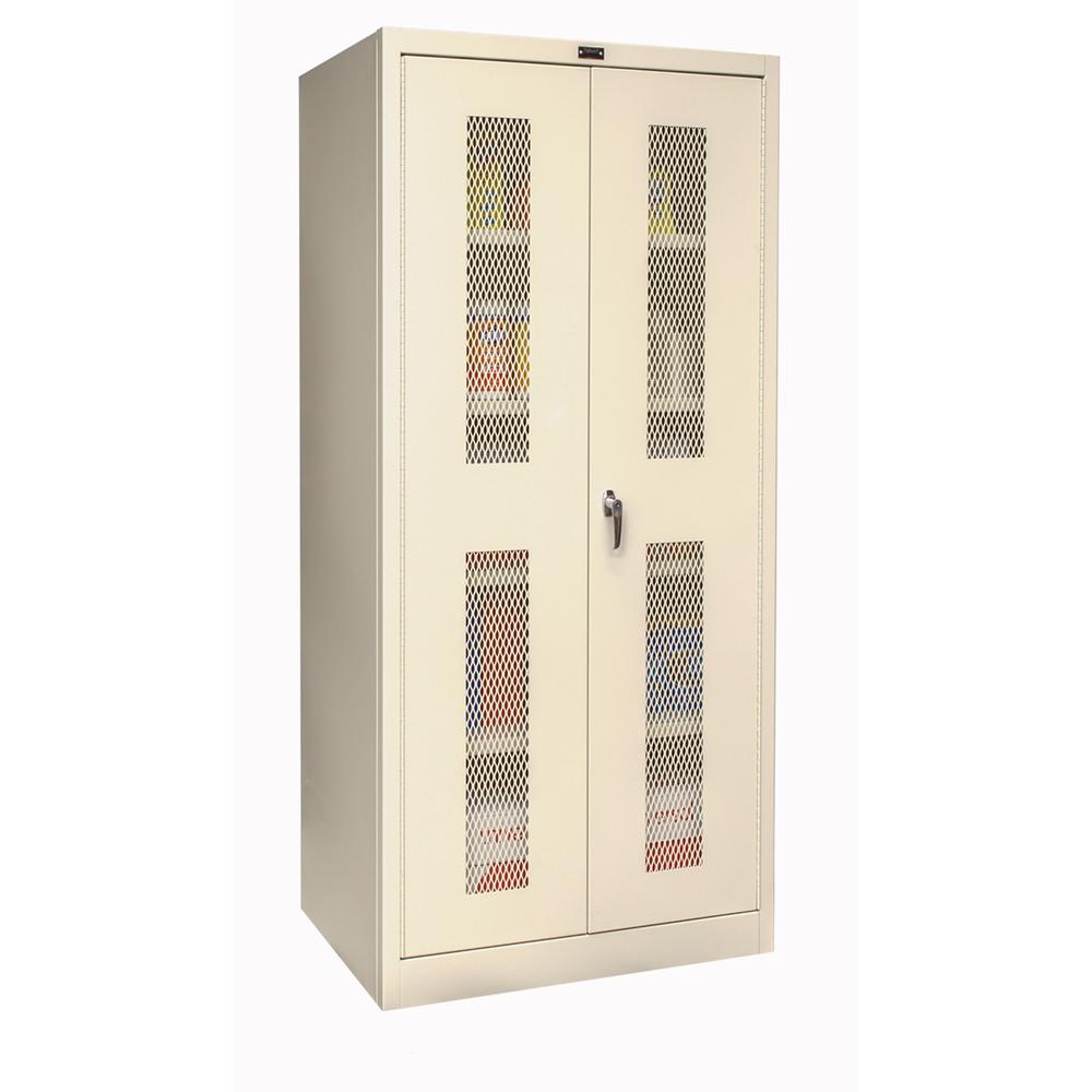 400 Series Stationary Ventilated Storage Cabinet, 36"W x 24"D x 72"H, 729 Tan, Single Tier, Double Ventilated Door, 1-Wide, Knock-down. Picture 2