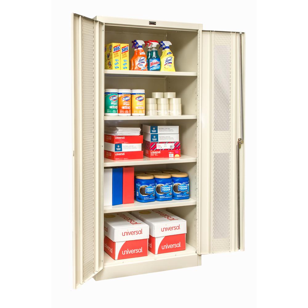 400 Series Stationary Ventilated Storage Cabinet, 36"W x 24"D x 72"H, 729 Tan, Single Tier, Double Ventilated Door, 1-Wide, Knock-down. Picture 1