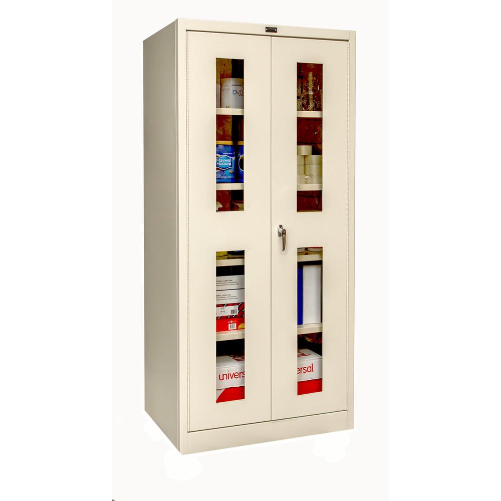 400 Series Stationary SV Storage Cabinet, 36"W x 24"D x 72"H, 729 Tan, Single Tier, Double Safety-View Door, 1-Wide, Knock-down. Picture 2
