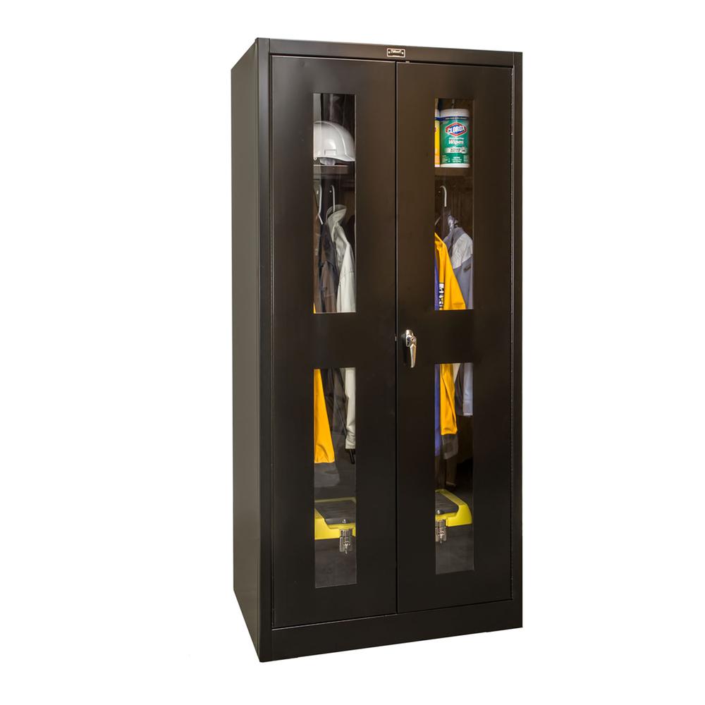400 Series Stationary SV Wardrobe Cabinet, 36"W x 24"D x 72"H, 708 Midnight Ebony, Single Tier, Double Safety-View Door, 1-Wide, Knock-down. Picture 2
