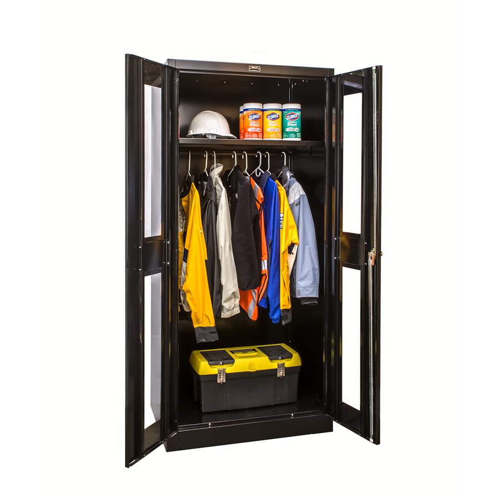 400 Series Stationary SV Wardrobe Cabinet, 36"W x 24"D x 72"H, 708 Midnight Ebony, Single Tier, Double Safety-View Door, 1-Wide, Knock-down. Picture 1