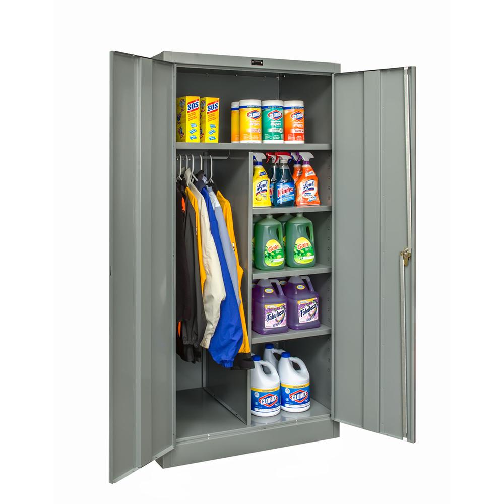 400 Series Stationary Solid Combination Cabinet, 36"W x 24"D x 72"H, 725 Dark Gray, Single Tier, Double Solid Door, 1-Wide, Knock-down. Picture 1