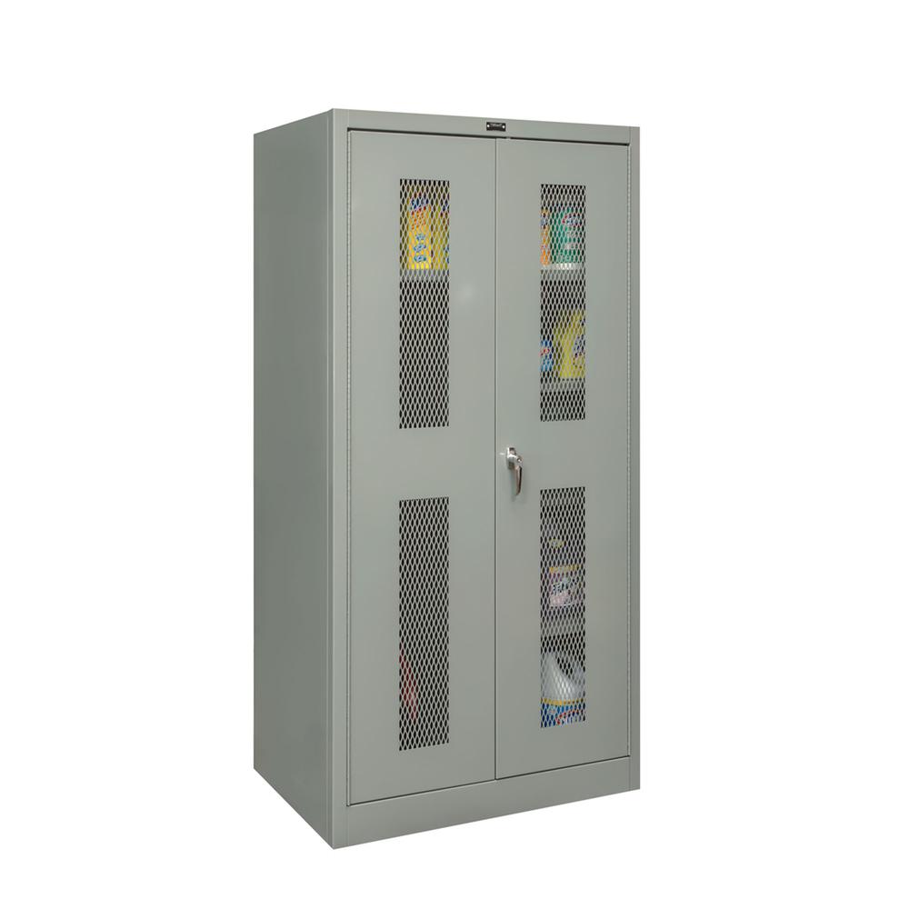 400 Series Stationary Ventilated Combination Cabinet, 36"W x 24"D x 72"H, 725 Dark Gray, Single Tier, Double Ventilated Door, 1-Wide, Knock-down. Picture 2