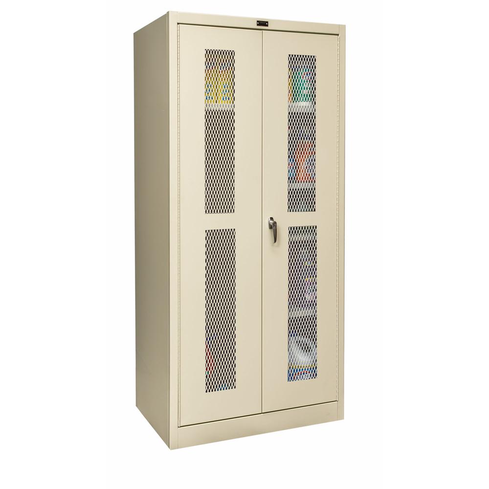 400 Series Stationary Ventilated Combination Cabinet, 36"W x 24"D x 72"H, 729 Tan, Single Tier, Double Ventilated Door, 1-Wide, Knock-down. Picture 2