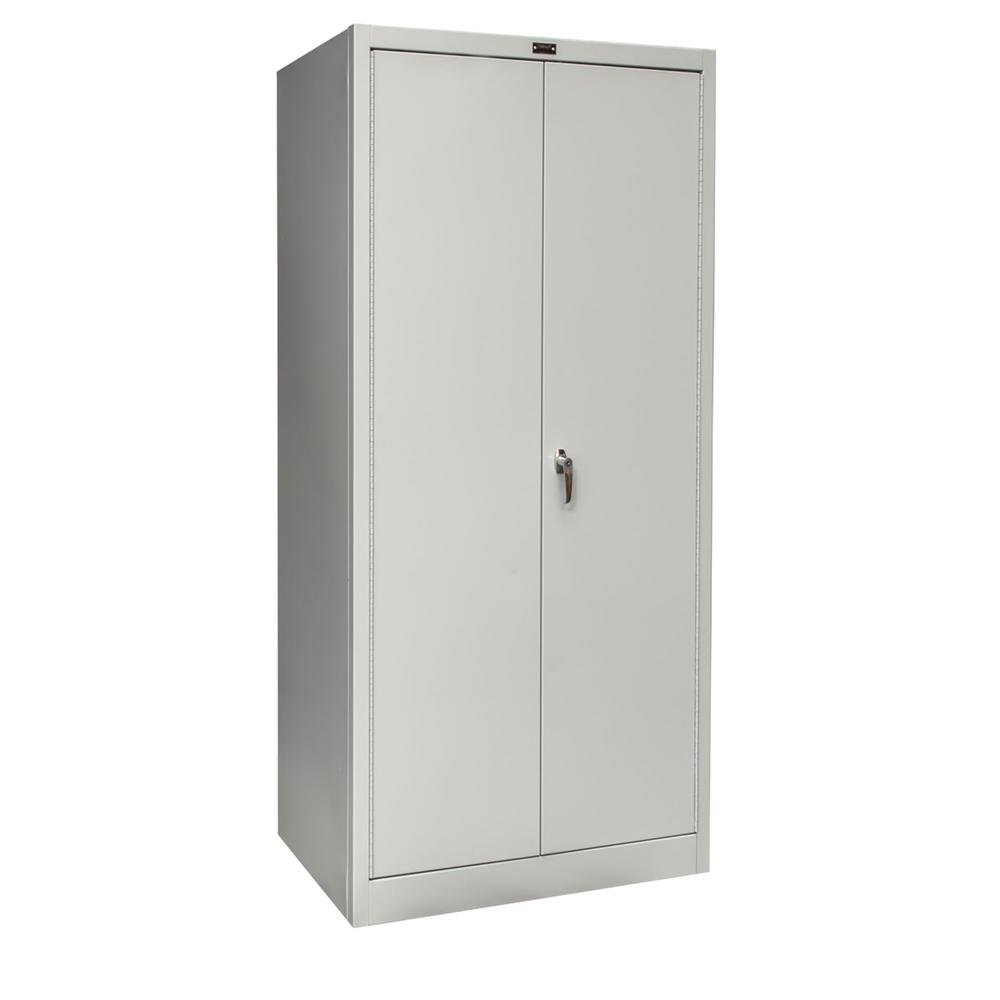 800 Series Stationary Storage Cabinet, 36"W  x 24"D x 78"H, 711 Light Gray - Antimicrobial, Single Tier, Double Solid Door, 1-Wide, Knock-down. Picture 2