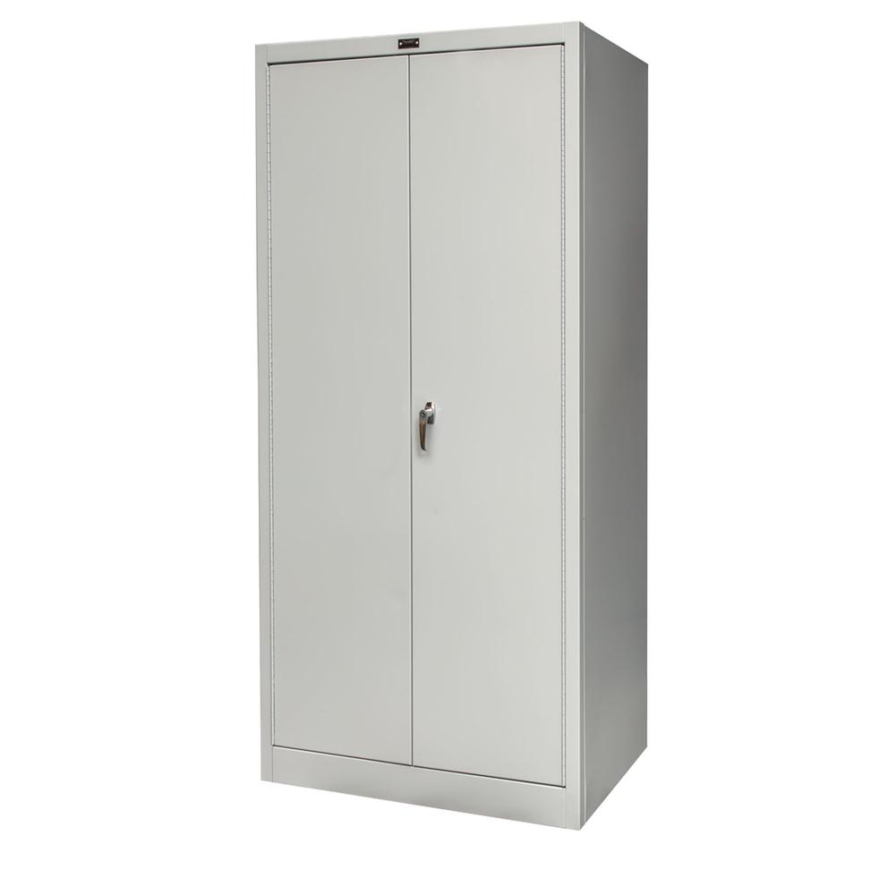 800 Series Stationary Storage Cabinet, 36"W  x 24"D x 78"H, 711 Light Gray - Antimicrobial, Single Tier, Double Solid Door, 1-Wide, Knock-down. Picture 3