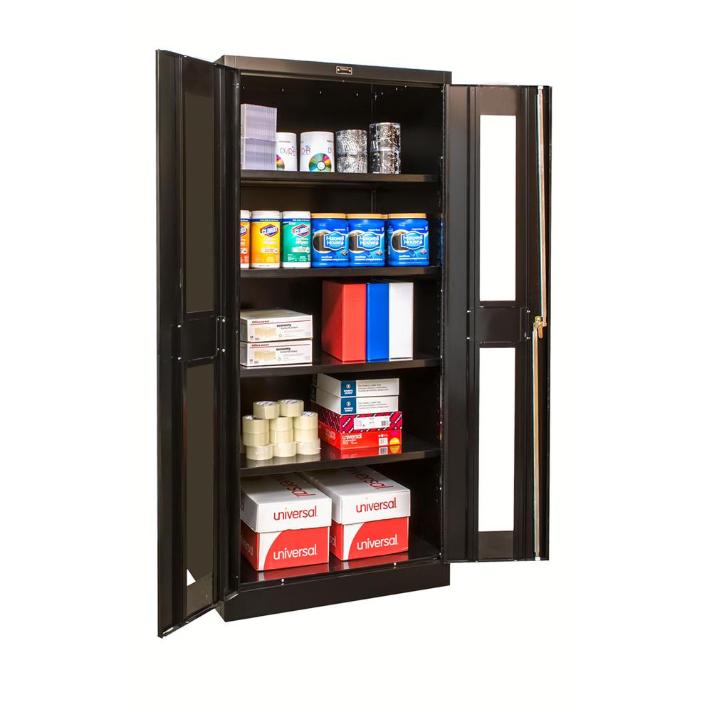 800 Series Stationary Storage Cabinet, 36"W  x 24"D x 78"H, 708 Midnight Ebony, Single Tier, Double Safety-View Door, 1-Wide, Knock-down. The main picture.