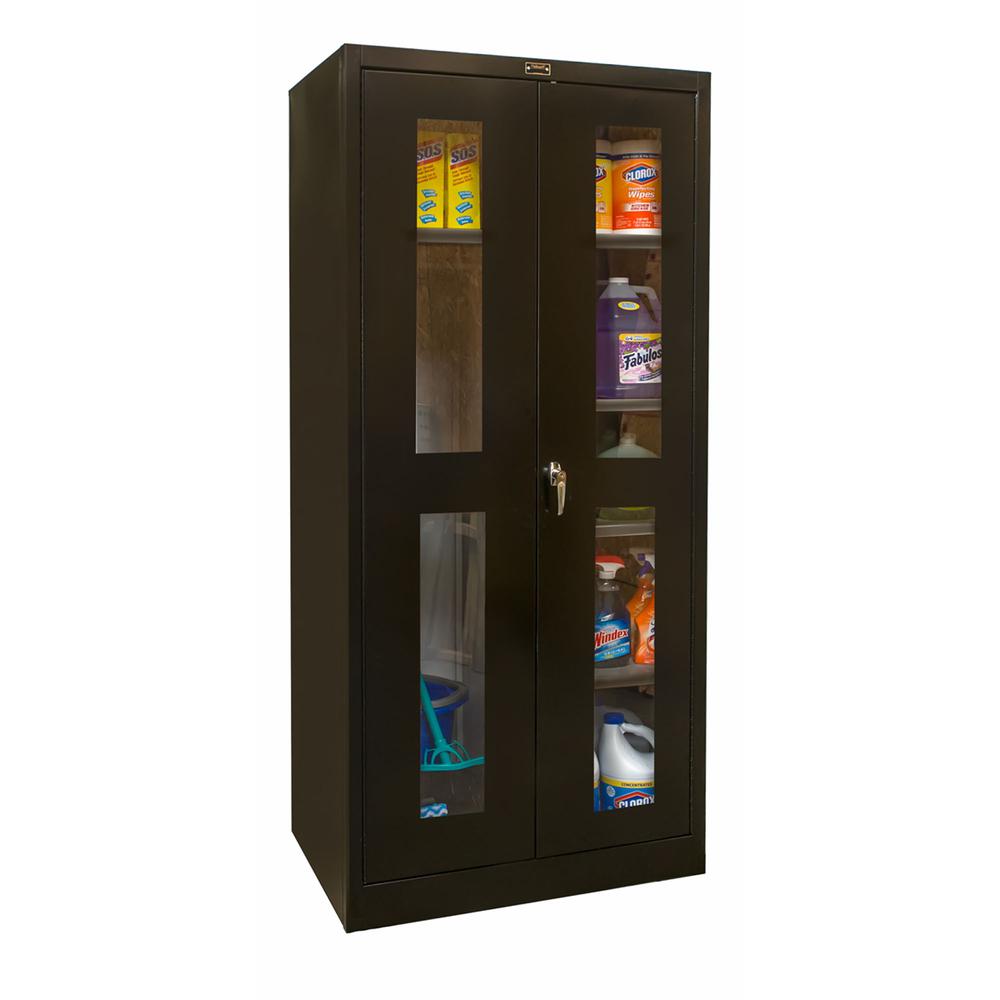 800 Series Stationary Combination Cabinet, 36"W  x 24"D x 78"H, 708 Midnight Ebony, Single Tier, Double Safety-View Door, 1-Wide, Knock-down. Picture 2