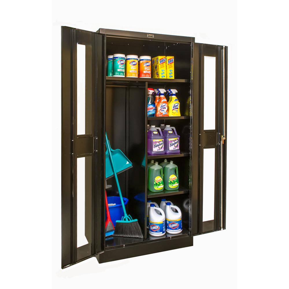 800 Series Stationary Combination Cabinet, 36"W  x 24"D x 78"H, 708 Midnight Ebony, Single Tier, Double Safety-View Door, 1-Wide, Knock-down. Picture 1